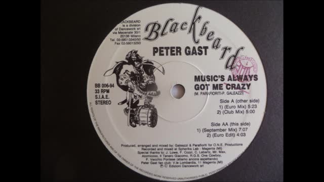 Peter Gast - Music's Always Got Me Crazy
