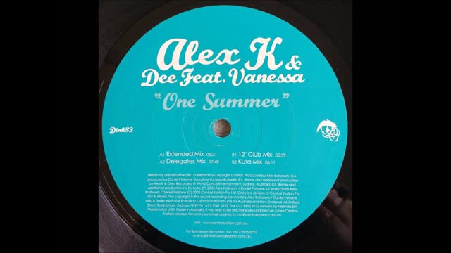 Alex K. & Dee Feat Vanessa - One Summer (Extended Mix)
