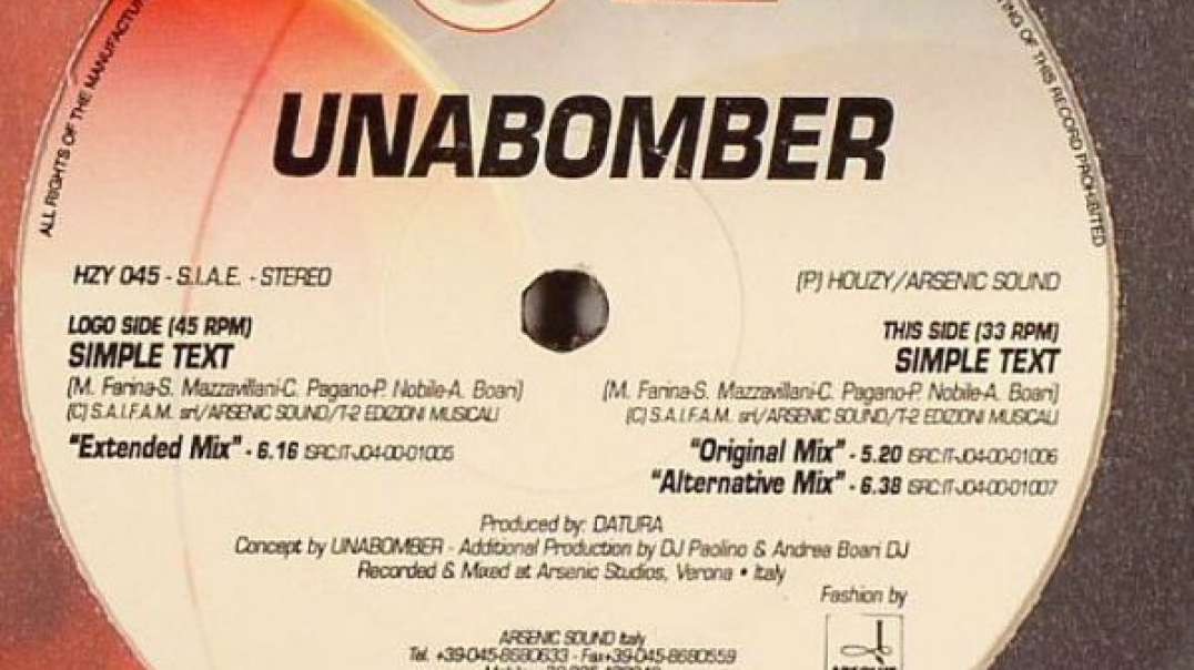 Unabomber - Simple Text