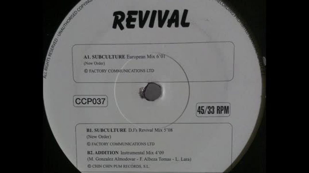 Revival  ‎– Subculture (European Mix)