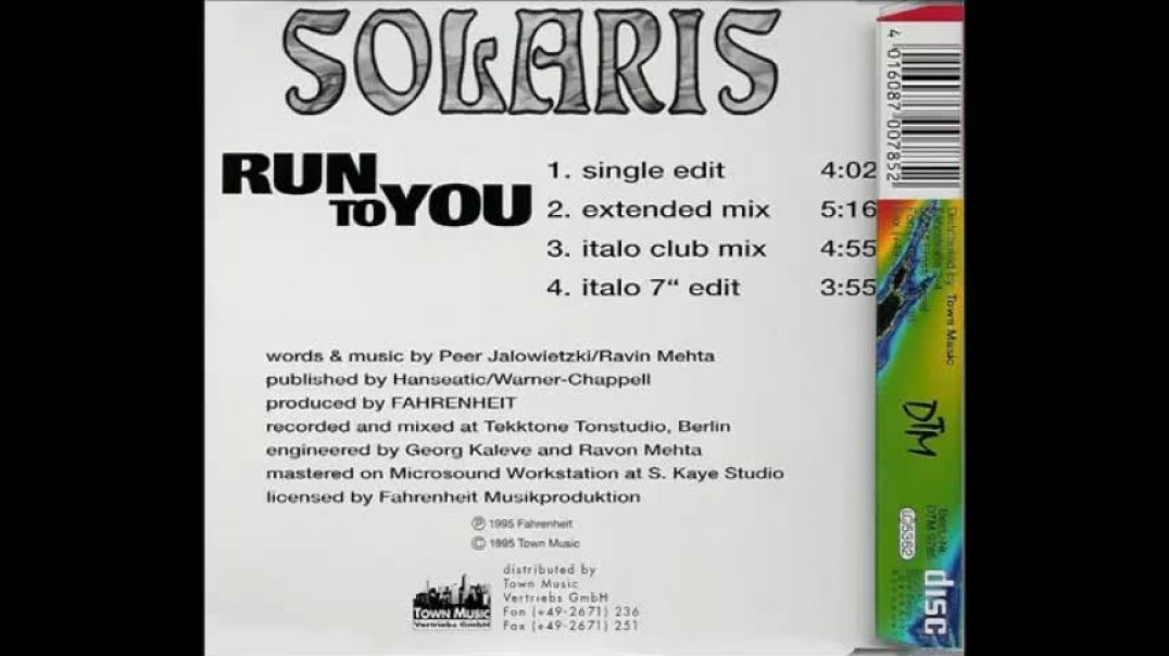 Solaris - Run To You (Extended Mix)