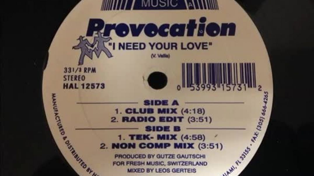 Provocation - I Need Your Love (Club Version)