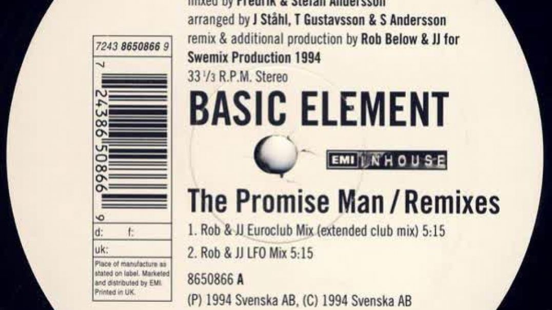 Basic Element - The Promise Man (Rob & JJ Euroclub Mix) (Extended Club Mix)